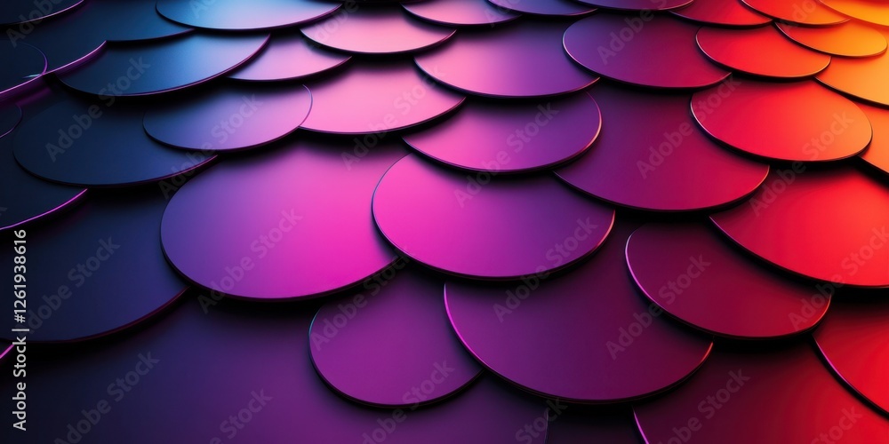 Poster abstract colorful overlapping circles gradient background design digital art 3d render