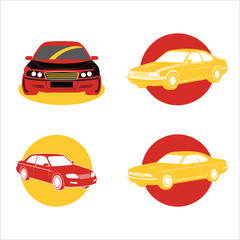 Vector set of cartoon cars