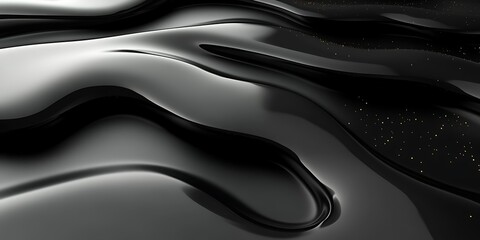 Fototapeta premium Abstract black liquid wave background, design element