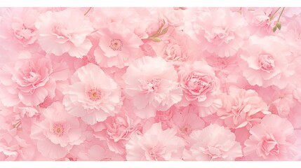 Vibrant pink carnation bouquet for mother’s day card – hyper-realistic floral photography in high-resolution