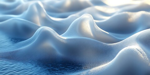 Obraz premium Abstract white waves, blue background, light, texture. Website design