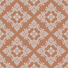 Seamless pattern of vector damask, colorful, bright, Asian style.
