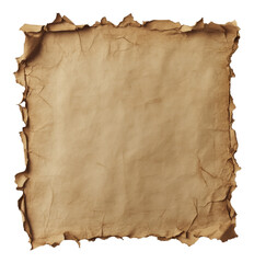 Fototapeta premium Aged parchment paper with torn edges, antique texture. Historical document concept