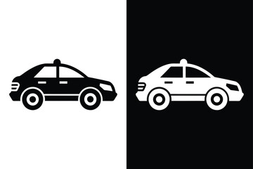 Fototapeta premium Modern Patrol Car Icon Collection
