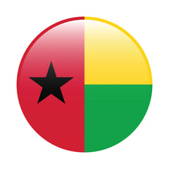 Fototapeta premium Guinea-Bissau circle flag logo icon digital vector illustration