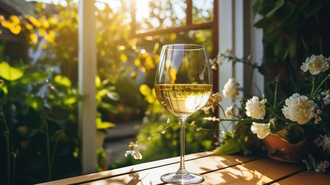 crisp wine glass at home