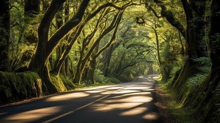 Obraz premium sunlight road path