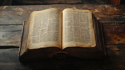 Obraz premium Open book, hardback books on wooden table. Back to school. Copy space