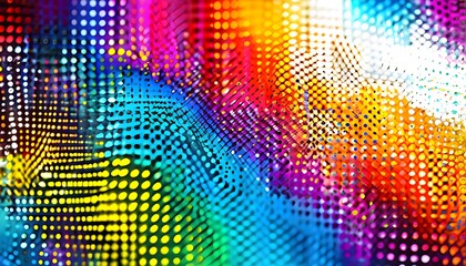 striking multicolored dot matrix that creates an abstract background, blending vibrant hues in a seamless pattern