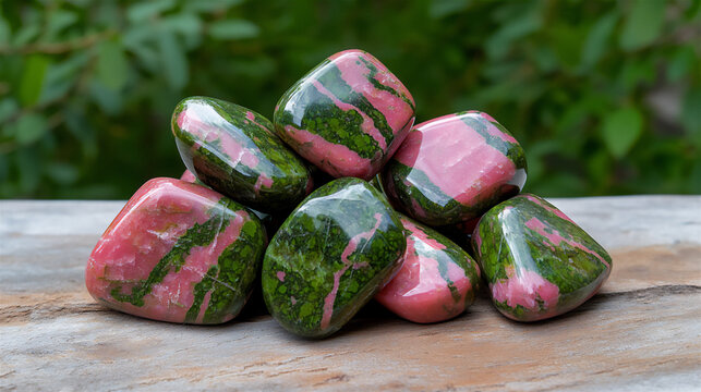  unakite's earthy green and pink
