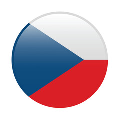 Czech circle flag logo icon digital vector illustration