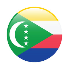 Comoros circle flag logo icon digital vector illustration