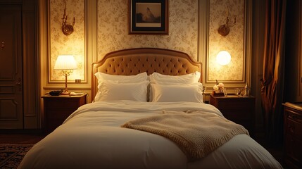 Cozy and Elegant Bedroom with Soft Lighting and Comfortable Ambiance