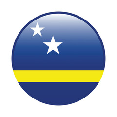 Curacao circle flag logo icon digital vector illustration