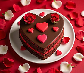 heart shaped chocolate cake
