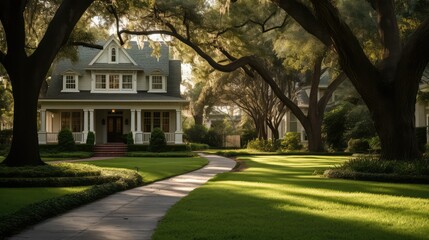 architectural house sidewalk