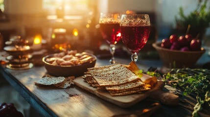 Fototapeta premium Passover begin at sundown 