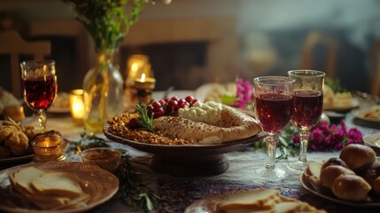 Naklejka premium Passover begin at sundown 