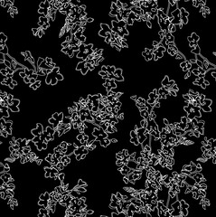 Hand Drawn Flowers and Leaves Line Pattern Watercolor Trendy Plan Trendy Color Cards Print On The Floor Home Textile Fabric Wallpaper Wrapping Cards Carpet Rug Background Fabric Linen Look Textures