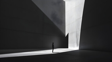 Ethereal Silhouette: A Dance with Light and Shade in Monochrome Ambience