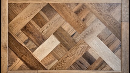 Modern Wooden Parquet Textured Frame with Artistic Interwoven Patterns