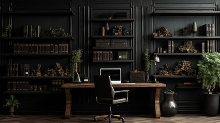 focal black wood wall