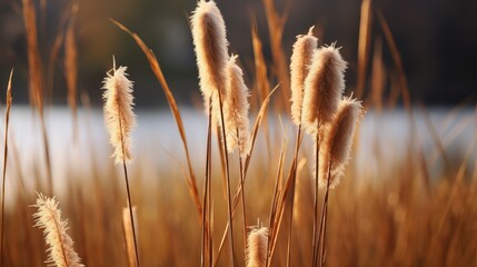Fototapeta premium brown cattail plant