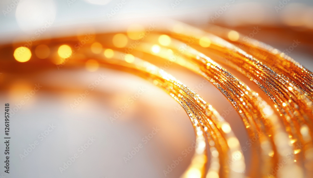 Poster glowing golden trails create mesmerizing effect with shimmering light