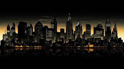 Obraz premium nightscape black background urban