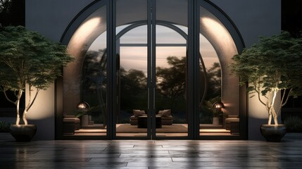 Fototapeta premium minimalist double door arch