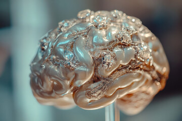 Brain Artificial Intelligence Chip. Machine Learning - Digital Mind Technology Concept.