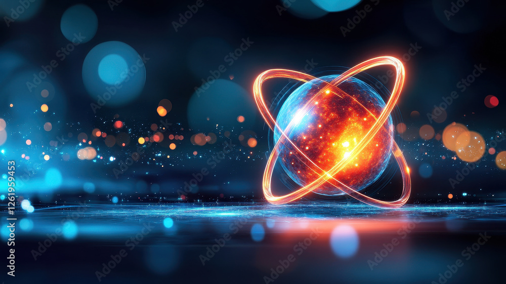 Aufkleber vibrant representation of subatomic motion captured in burst of light, showcasing energy and movemen