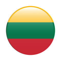 Fototapeta premium Lithuania flag circle icon vector illustration design