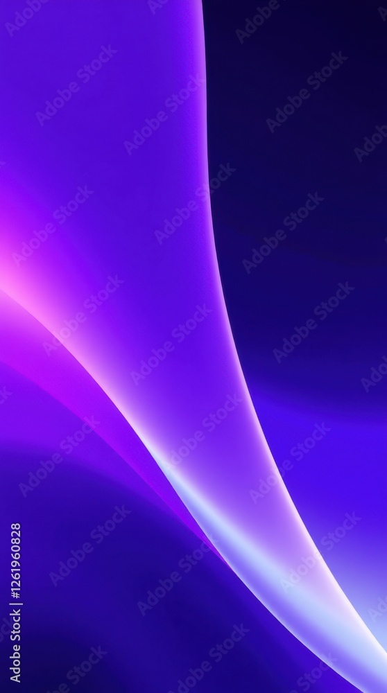 Poster abstract flowing gradient with purple and blue hues, creating depth and movement in the background. 