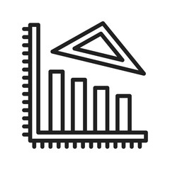 Set Square and Graph icon vector image. Suitable for mobile apps, web apps and print media.