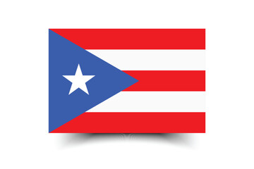Puerto Rico flag. Flag of Puerto Rico. The official ratio. Flag icon. Standard color. Standard size. A rectangular flag. Computer illustration. Digital illustration. Vector illustration.