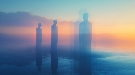 Fleeting Silhouettes in Ocean Haze