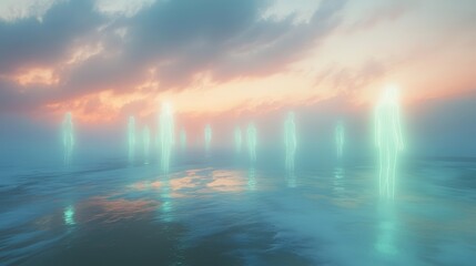 Obraz premium Ethereal Elements of Memory in Oceanic Hues