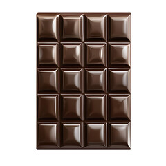 Dark chocolate bar, isolated on a transparent background