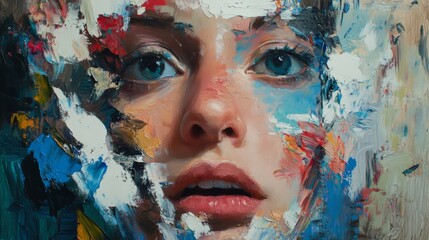 Creative Individual Painting Vibrant Emotion on Canvas