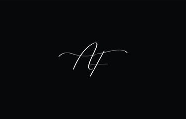 A minimal yet stylish depiction of white cursive lettering forming AF on a dark background, symbolizing elegance and simplicity.