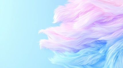 Obraz premium Soft pastel pink and blue faux fur texture flows gently against a clean light blue background.
