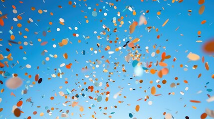 sky orange and blue confetti