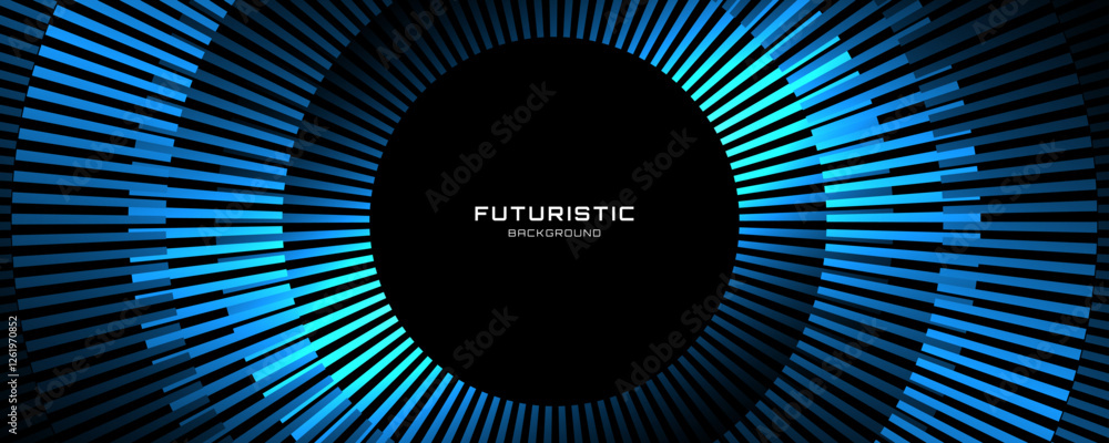 Poster 3d blue lines techno abstract background overlap layer on dark space with circles effect decoration.