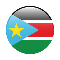 South Sudan flag circle icon vector illustration