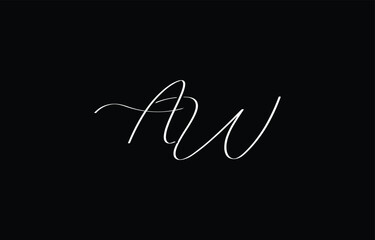 A minimal yet stylish depiction of white cursive lettering forming AW on a dark background, symbolizing elegance and simplicity.