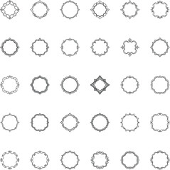 Elegant Ornamental Circular and Square Frame Design Collection