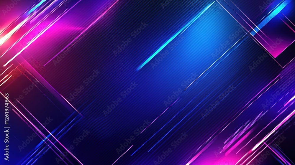 Poster abstract neon lines dynamic design background