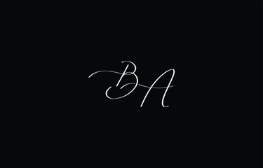 A minimal yet stylish depiction of white cursive lettering forming BA on a dark background, symbolizing elegance and simplicity.