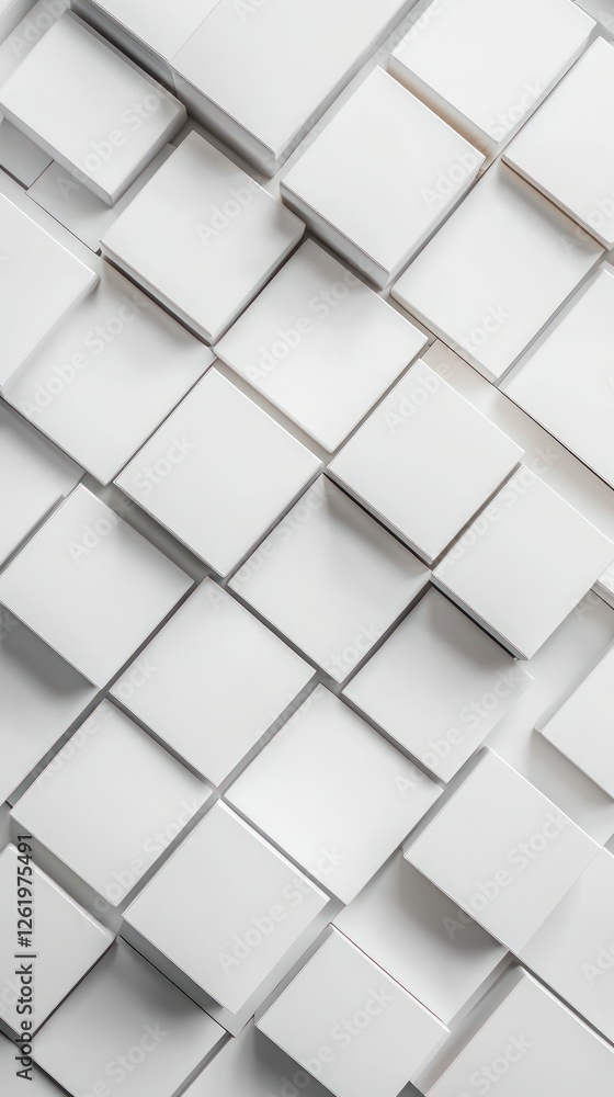 Poster white cubes geometric pattern abstract background